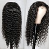 13x4 Wear and Go Glueless Wigs Human Hair Pre Plucked Pre Cut Curly, 26 Inch Deep Wave Lace Front Wigs Human Hair with Baby Hair, 180 Density HD Invisible Lace Frontal Wigs Human Hair for Women