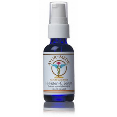 Ayur Medic Hi-Poten-C Serum - Vitamin C Face Serum, With 10% BV-OSC Stable Vitamin C, Vitamin E, Neossance Squalane, and Antioxidant Blend. For All Skin Types 1oz.