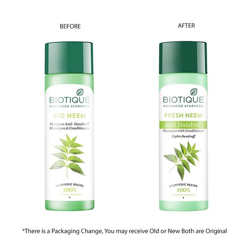 Biotique Margosa Anti-Dandruff Shampoo & Conditioner 190Ml/ 6.42 Fl.Oz I Leaves Hair Fresh, Lustrous And Full Of Natural Body