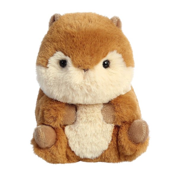 Aurora® Round Rolly Pet™ Romper Chipmunk™ Stuffed Animal - Adorable Companions - On-The-Go Fun - Brown 5 Inches