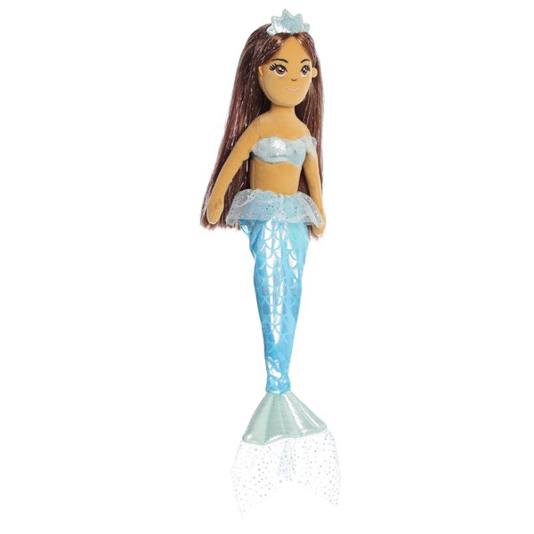 Aurora® Enchanting Sea Sparkles™ Princess Sparkles™ Yesenia Stuffed Doll - Imaginative Play - Magical Companions - Blue 18 Inches