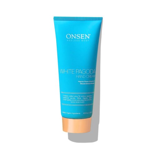 Onsen Japanese Anti Aging Hand Cream - Firming Hand Lotion Features Pagoda Flower Enzyme, Wasabi Extract Infusion, Hyaluronic Acid, and Shea Butter, for Clarified and Moisture Rich Skin (4.5 Oz)