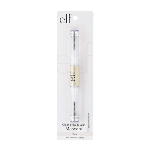 e.l.f. Clear Brow & Lash Mascara, Dual-Sided Clear Brow Gel & Mascara For Groomed Brows & Lashes, :Long-wear Formula, Vegan & Cruelty-Free,0.084 Fl Oz