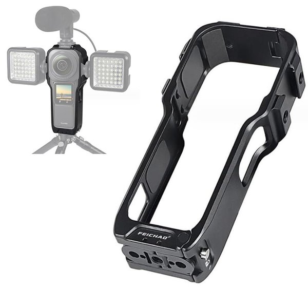 Coyktonty Camera Cage Extended Protection Frame for Insta360 ONE RS 1-Inch 360 Edition,1/4 Threaded Hole with Dual Cold Shoe Mount Ultra Lightweight, Durable Aluminum Alloy cage case Accessories