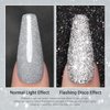 RARJSM Gel Polish Reflective Glitter,Gel Polish Glitter Silver,Flash Diamond Nail Gel Polish Soak off Disco Shimmer Gel Nail Polish UV LED Curing Requires 15ml for Home Salon Diy Nail Manicure