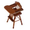 1/12 Dollhouse Chair Mini Chair Model Infant High Chair Wooden Armchair with Foldable Tray, Best Gift for Kids Girls - Wooden