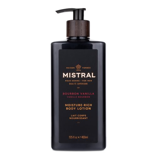 Mistral Men's Moisture-Rich Body Lotion, Bourbon Vanilla, 13.5 Fl Oz
