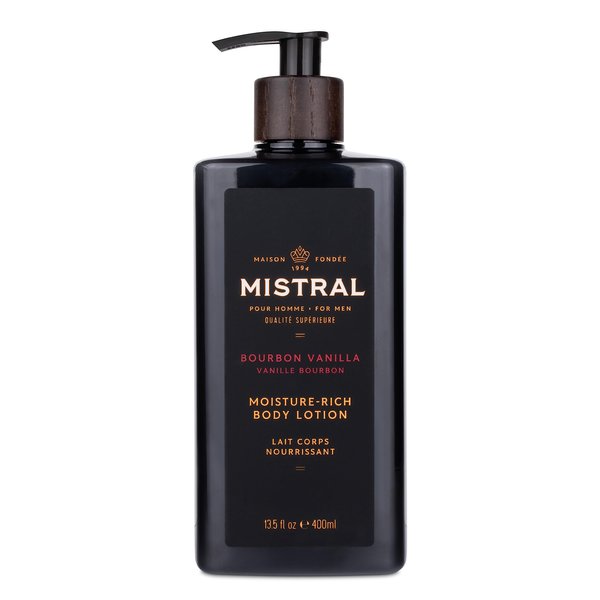 Mistral Men's Moisture-Rich Body Lotion, Bourbon Vanilla, 13.5 Fl Oz