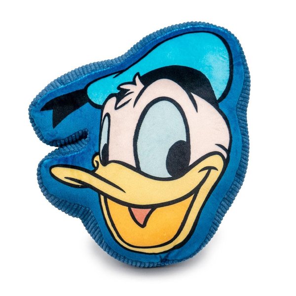 Buckle-Down Dog Toy, Disney, Plush Squeaker Donald Duck Smiling Face Blue, 9" x 9.5"