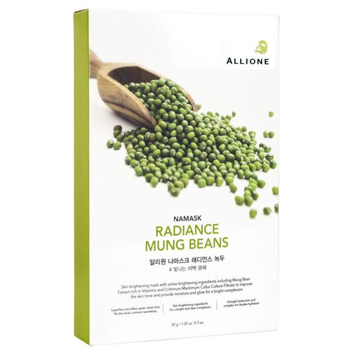 Allione Namask Radiance Mung Beans Face Mask Sheets Set Of 5 pcs | Face Oils And Serums Control Korean Skin Care, Hydrating Sheet Mask, Soothing Face Mask
