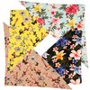 8 Pcs Hair Scarf Scrunchies Women Girl White Light Pink Blue Black Solid Color Floral Ribbon Scrunchies Set Ties Chiffon Knotted Bow Ponytail Elastic