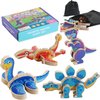 LENGRUIA Dinosaur Assembly Magnetic Building Blocks Toys,Dinosaur Snap Together Building Toys for 3-8 Years Old