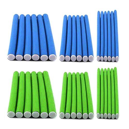 36 Hair Curler Soft Foam Cushion Rollers Flexi Rods Bendy Curling Beauty 3 Sizes 36 Soft Foam Cushion Hair Rollers Curlers Flexi Rods Hair Care Styling 3 Sizes Bendy Flexible Curling Twist No Heat
