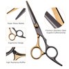 Hair Cutting Scissors Kit, Hair Scissors Professional Haircut Scissors with Stainless Steel Hair Shears, Thinning Shears, Haircut Accessories in Leather Case for Salon/Home- 10PCS Gold Black