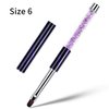 Ycyan 3Pcs Oval Gel Nail Brush Set Rhinestone Handle Professional Nail Art Tools for Polygel UV Builder Gel Nails Extension Size 6/8/10