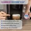 Keurig Compatible Descaling Solution Keurig Cleaner and Descaler Kit. 1 Keurig Descaling Solution, 3 Keurig Cleaning Pods and 2 Keurig Filter Replacement. 3-Month Maintenance Kit. For Keurig 1.0 & 2.0