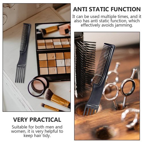 HEALLILY 10Pcs Carbon Lift Teasing Combs Plastic Salon Teasing Back Combs Black Hair Pick Comb Anti Static Portable Comb for Women Most Hair Types 1