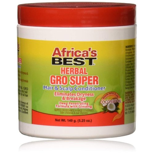 Africa's Best Maximum Strength Super Gro Hair & Scalp Conditioner, 5.25 oz,Yellow,38422