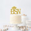 Gold Glitter BSN Cake Topper - Nurse/RN Graduation Party Decoration - Nurse Graduation Cake Decorations - Nursing Grad Party Decorations