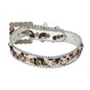 beltiscool 3/4" (20 mm) W Faux Zebra/Leopard Fur Rhinestone Dog Collar Size: S: 9"-11" Neck Color: White Leopard