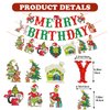 Red And Green Merry Birthday Banner Christmas Birthday Decorations Christmas Theme Birthday Decorations Birthday Christmas Party Decorations for Birthday Christmas Birthday Party Supplies