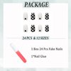 IMSOHOT 24Pcs Oval Press on Nails Short Glossy Fake Nails Checkerboard Black False Nails Rpund Glue on Nails Full Cover Acrylic Nails for Women