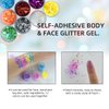 12 Colors Chunky Face Glitter No Glue Cosmetic Body Nail Eye Hair Art Resin Tumbler Glitter Holographic Glitte Glitter Makeup Chunky Sequins Party Glitter for Rave Festival Fine Glitter Eyeshadow