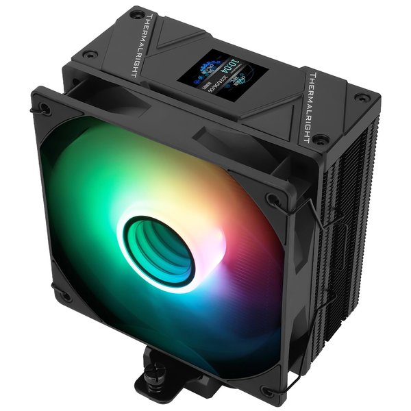 Thermalright Assassin Spirit 120 Vision ARGB Black, with Black Top Cover, CPU Air Cooler, PC Cooling,240 * 240 Resolving Power IPS LCD Screen,Editable,with 1.54in for Intel lga1851/1700/115X,AM4/AM5