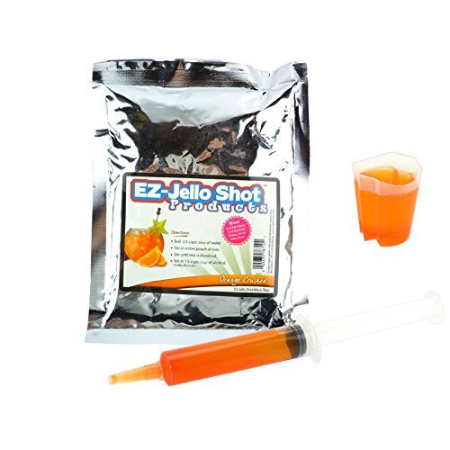 Orange Crushed Jello Shot Mix 6.78 oz - Premium Gluten-Free Jello Mix for Tasty Jello Shots - Easy to Make EZ Gelatin Powder Mix for Jello Shots - Adult New Year and Holiday Party Supplies