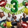 HADCKJA Football Balloon Football Birthday Decorations 3rd Birthday Balloon Rugby Golden Brown Star Rugby Field Balloon Touchdown Sports Theme Football Party Supplies Birthday Party Decorations 9Pcs