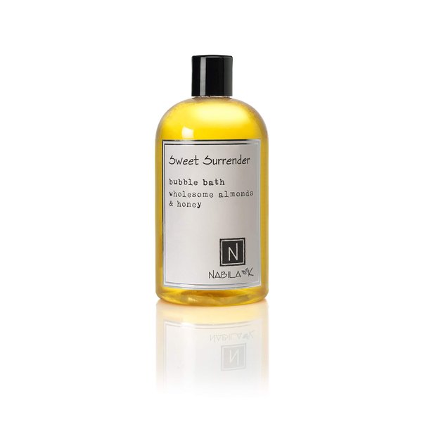 Sweet Surrender Bubble Bath with Almond & Honey Scent by Nabila K - Essential Oils with Natural Ingredients for Sensitive Skin, Tear-Free, Gentle, Moisturizing - Luxury for Women & Men, 16 oz