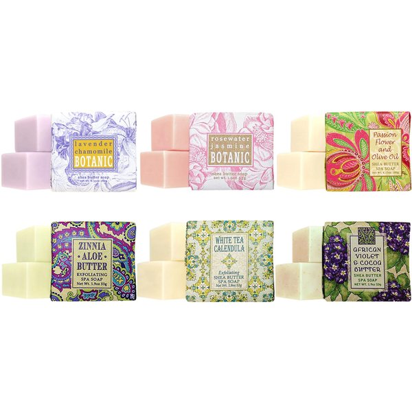 Greenwich Bay Soap Gift Set Luxury Gifts for Women – Set of 6 Natural Soap for Women Mini Soap Bars – Variety Pack Scented Luxurious Soaps for Guests, Bathroom, Party Favors – Individually Wrapped