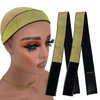 Atimiaza 2 Pcs Elastic Bands for Wig, Gold Lace Melting Band, Wig Band for Melting Lace, Melting Band for Lace Front, Melt Band for Lace Wigs, Edge Wrap to Lay Edges (Gold, Pack of 2)