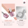 SAVILAND Fingernail Polish Set Quick Dry: 12 Colors Pastel Nail Polish Non Gel 0.34oz Castor Oil Regular Glitter Nail Polish Kit Holographic Nail Lacquer with Base Top Polish Coat French Manicure Art