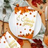 100 PCS Thanksgiving Napkins, 4.3 x 7.8 IN Thanksgiving Paper Napkins, Disposable Fall Napkins Dinner Napkins Thanksgiving Table Decorations Maple Leaves Fall Luncheon Napkins Party Supplies