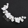Teyglen Flower Bride Wedding Hair Comb Flower Hair Comb Decorative Hair Accessories Floral Flower Headpiece White Flower Headband Hair Piece for Women Bride Girls
