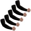 HEGCOIIE Arm Sleeves for Men and Women - 5 Pairs Sun Sleeves for Tattoo Cover Up and UV Protection for Works, Sports, Basketball, Golf, Football (Black)