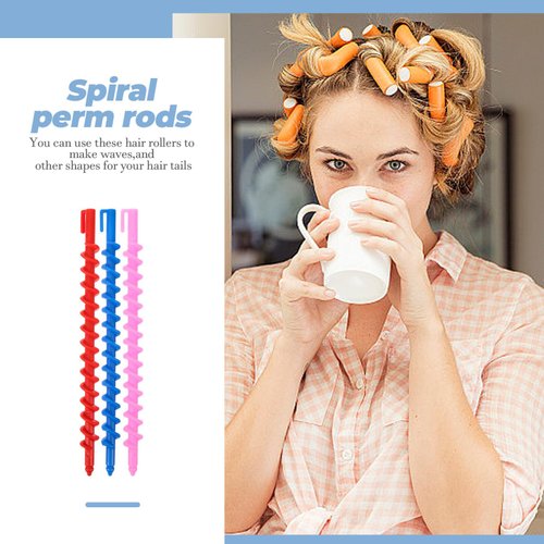 Healeved 20PCS Plastic Spiral Hair Perm Rods Barber Hairdressing Hair Rollers Perm Rod Spiral Hair Roller Hairdressing Styling Curling Perm Rod