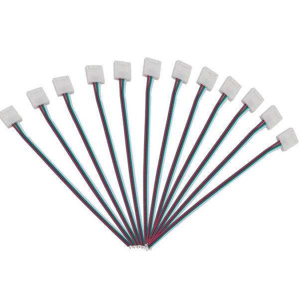 BTF-LIGHTING 10pcs 3Pin 10mm Wide Single End with 15cm Long Cable LED Strip Solderless DIY Connector Adapter Conductor for WS2811 WS2812B SK6812 LED Flexible Strip Light Can't Support ALTOVE LED Strip