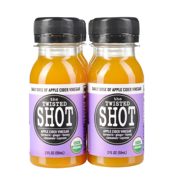 The Twisted Shot | Apple Cider Vinegar Shots with Turmeric, Ginger, Cinnamon, Honey & Cayenne | Wellness Drink | 100% USDA Certified Organic | Gut Health | 6-Pack of 2oz Shots, Liquid