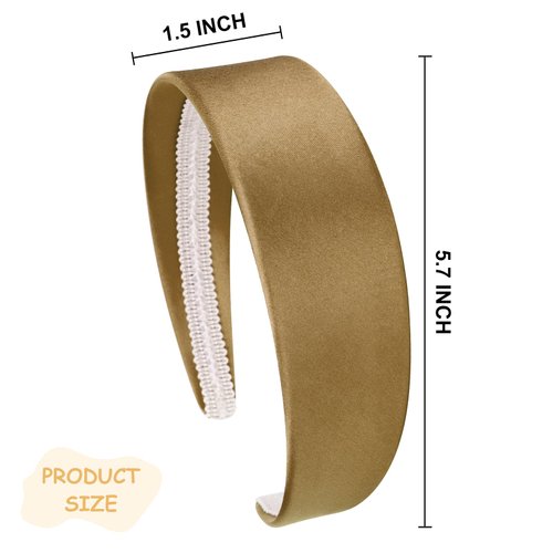 ACO-UINT 4 Pack Satin Headbands for Women, Wide Head Bands for Women's Hair Hard Headbands, Non-silp Thick Headbands 70s Hair Accessories for Women