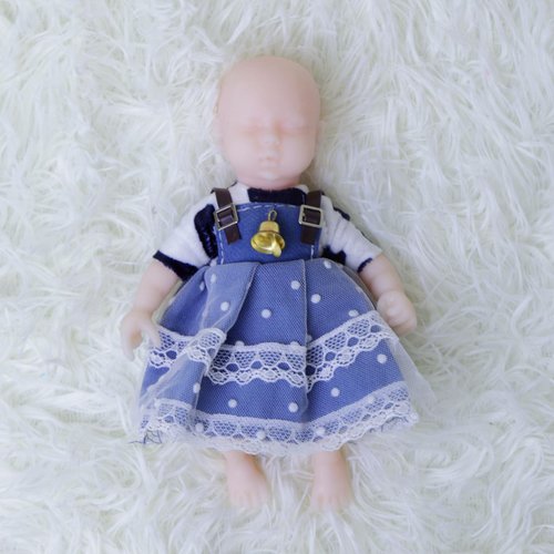 AISITE Mini Silicone Baby Girl 6 Inch Mini Reborn Baby Dolls, Full Silicone Baby Doll with Doll Clothing Accessories