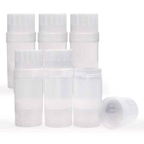 BOSMIOW 6 Pcs Empty Deodorant Container 2 Oz Plastic Refillable Twist-up Deodorant Tubes Deodorant Bottles For DIY Deodorant Lip Blam