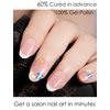 Wahrshei Semi Cured Gel Nail Strips | 20pcs French Flower Gel Nail Stickers UV | Semi Cured Gel Nail Wraps for Home Nails DIY