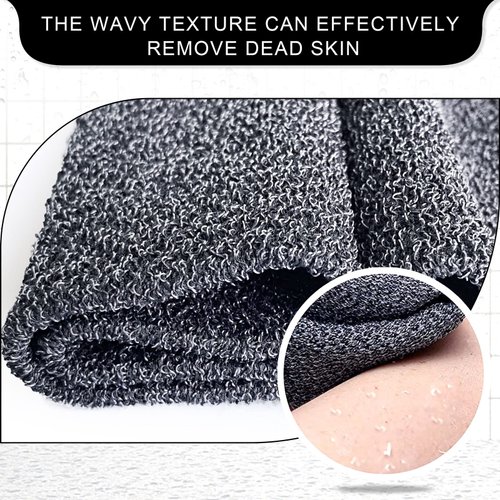MIG4U Exfoliating Back Scrubber for Shower for Men & Women, Bath Body Scrub Strap with Handles, Long Strecthy Towel Wash Exfoliator Deep Clean Dead Skin