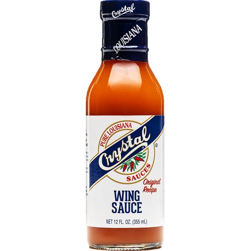 Crystal Pure Louisiana Original Wing Sauce, 12 Ounces (Pack of 1) - Aged Cayenne Peppers, Buffalo Wing Marinade, Bake, Broil, Grill
