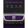 OBVIS 20 Pcs Purple Car Vent Outlet Trim Strip Chrome PVC Car Air Conditioner Vent Outlet Decoration Decorating Strip Interior Accessories DIY