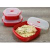 Reston Lloyd Nesting Microwave Containers, Set of 3, Adjustable Steam Vents, Airtight, Meal Prep, Durable BPA-Free Plastic- Freezer & Dishwasher Safe, Cookware & Food Storage, Anyday Cookware, Red