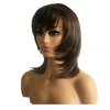 Auflaund Fashion Bob Middle Length Straight Layered Brown Hair Wigs for Women Cosplay + Wig Cap