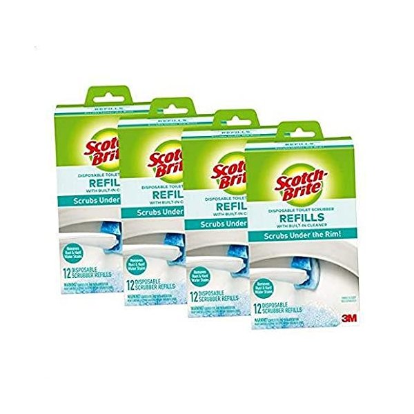Scotch-Brite Disposable Toilet Scrubber Refills, Removes Rust & Hard Water Stains, 48 Disposable Refills